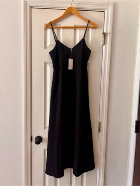 NWT A NEW DAY Black Slip Dress with Adjustable Spaghetti Straps